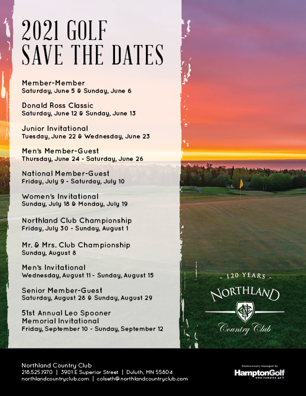 2021 GOLF SAVE THE DATES