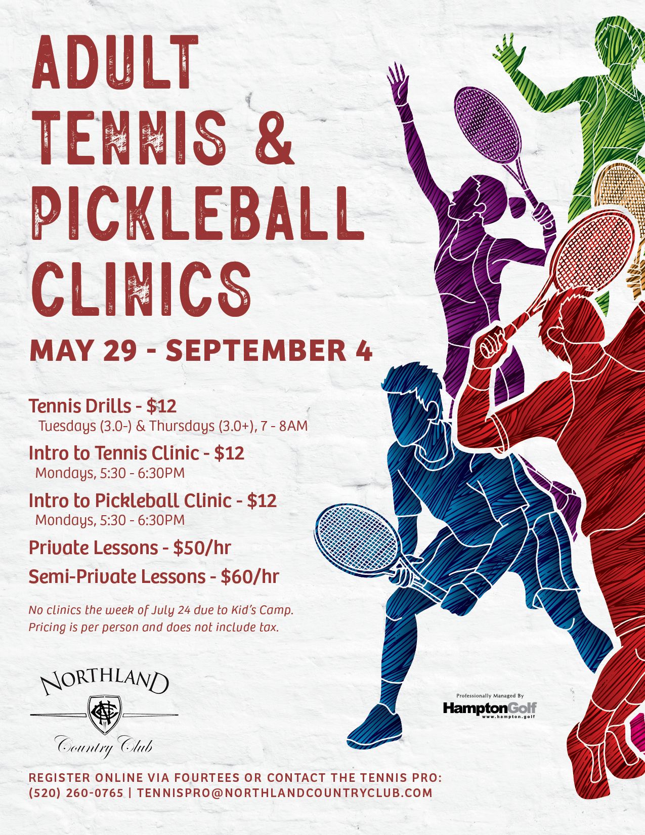 Adult Tennis & Pickleball Clinics